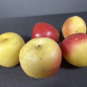 Vintage Wax Artificial Fake Fruit - 8 Piece Set - Farmhouse Kitchen Decor